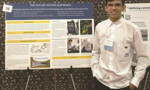 Estudante Brasileiro é premiado pela Academia de Ciências de Nova Iorque por conquista de prêmio na United Technologies Aerospace Challenge
